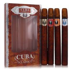 Fragluxe Cuba Orange Gift Set (Cuba Variety Set includes All Four 1.15 oz Sprays, Cuba Red, Cuba Blue, Cuba Gold and Cuba Orange)