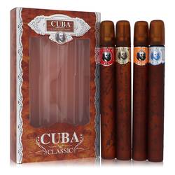 Fragluxe Cuba Red Gift Set (Cuba Variety Set includes All Four 1.15 oz Sprays, Cuba Red, Cuba Blue, Cuba Gold and Cuba Orange)
